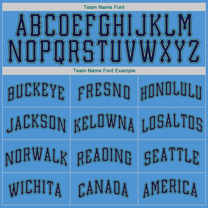 Custom Powder Blue Navy-Teal Authentic Baseball Jersey - Sky-Custom