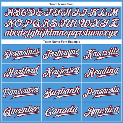 Custom Powder Blue White-Red Authentic Baseball Jersey - Sky-Custom