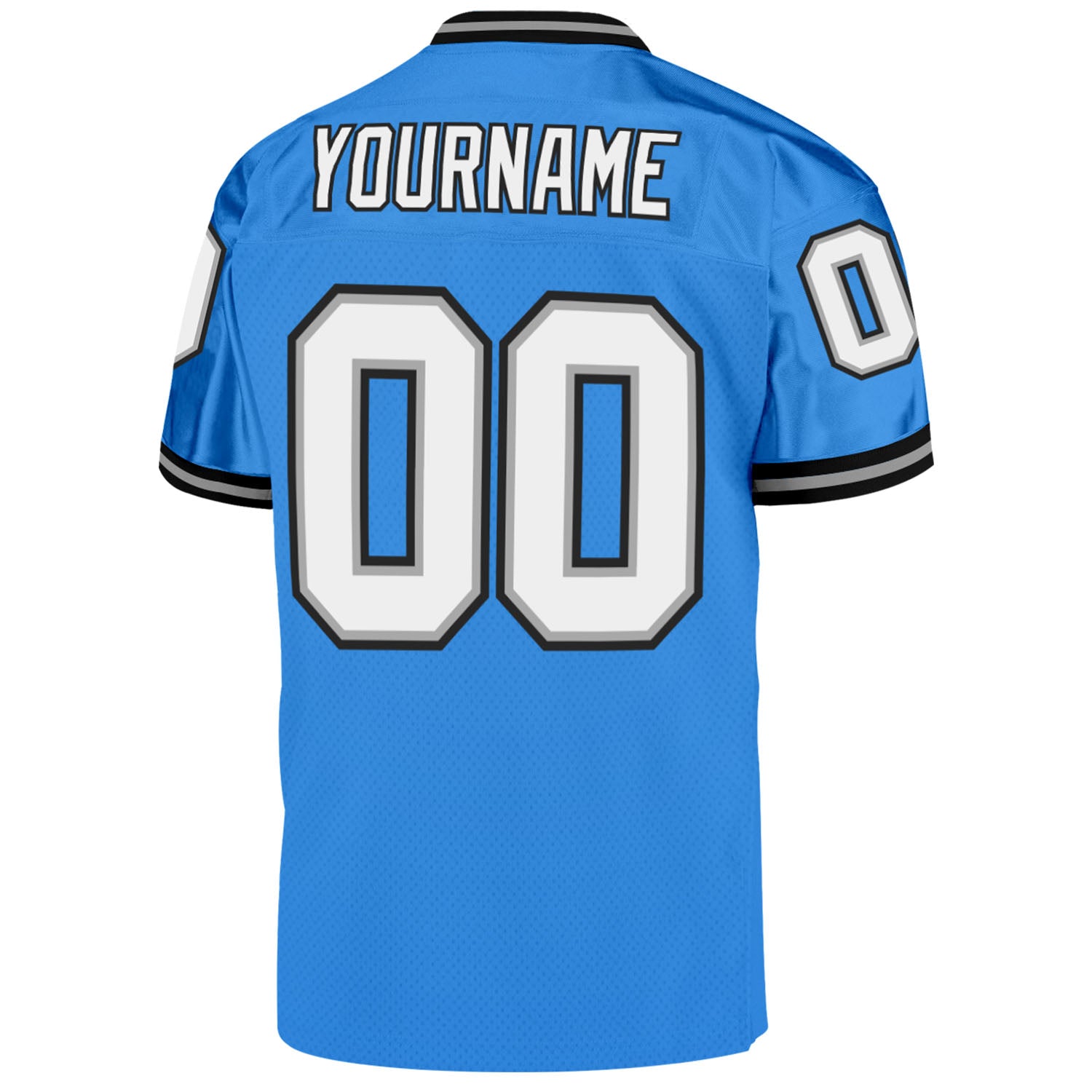 Custom Powder Blue White-Black Mesh Authentic Throwback Football Jersey - Sky-Custom