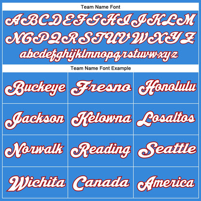 Custom Powder Blue White-Red Mesh Authentic Throwback Football Jersey - Sky-Custom