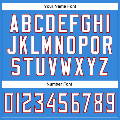 Custom Powder Blue White-Red Mesh Authentic Throwback Football Jersey - Sky-Custom