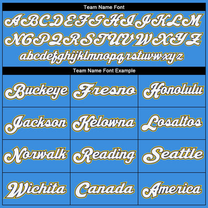 Custom Powder Blue White-Navy Mesh Authentic Throwback Football Jersey - Sky-Custom