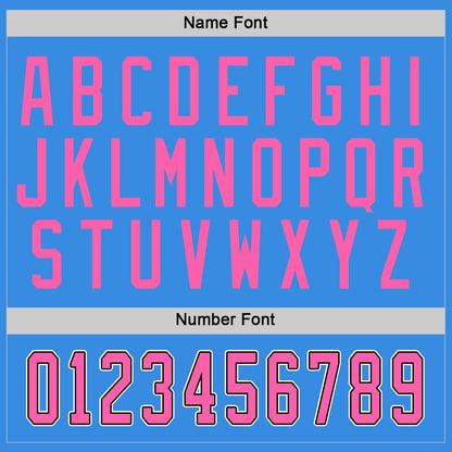 Custom Powder Blue Pink-Black Hockey Jersey - Sky-Custom