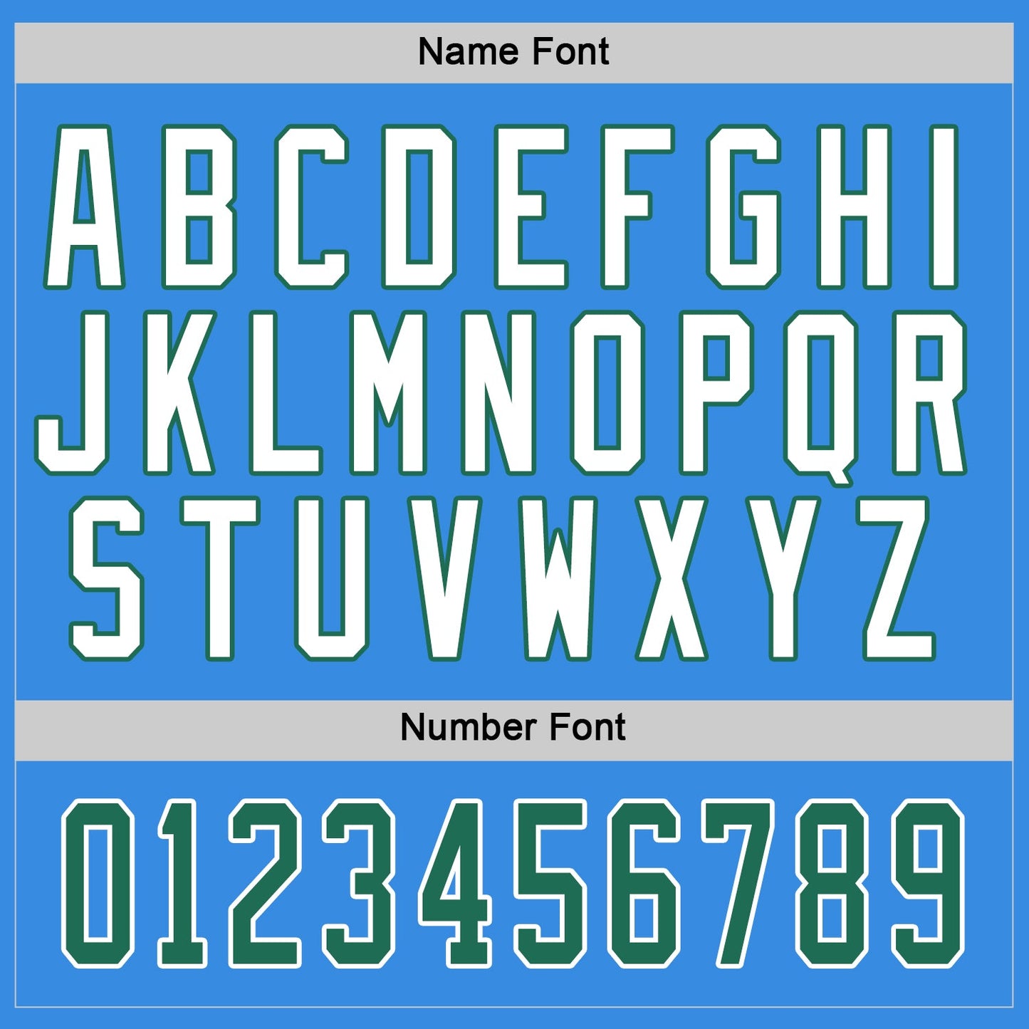 Custom Powder Blue Kelly Green-White Hockey Jersey - Sky-Custom
