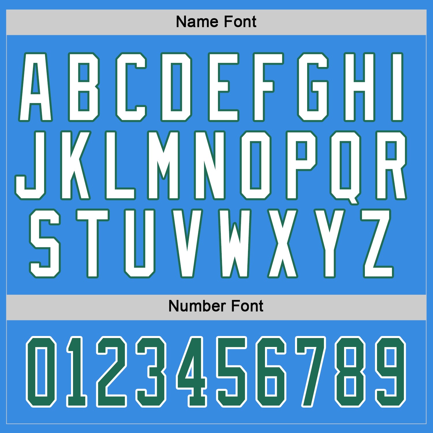 Custom Powder Blue Kelly Green-White Hockey Jersey - Sky-Custom