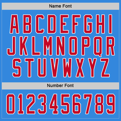 Custom Powder Blue Red-White Hockey Jersey - Sky-Custom