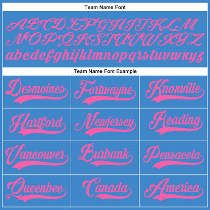 Custom Powder Blue Powder Blue-Pink Authentic Baseball Jersey - Sky-Custom