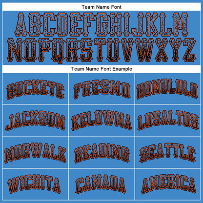 Custom Powder Blue Black-Orange Authentic Drift Fashion Baseball Jersey - Sky-Custom