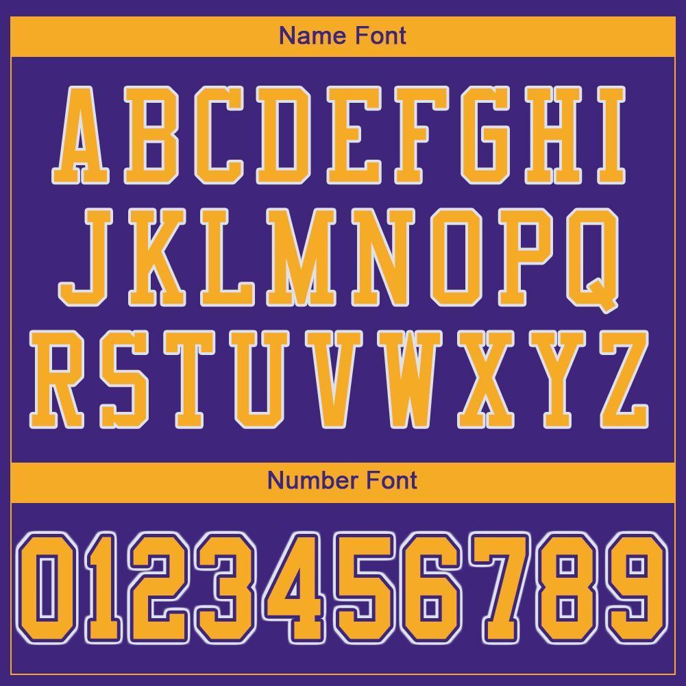 Custom Purple Gold-White Mesh Authentic Football Jersey - Sky-Custom