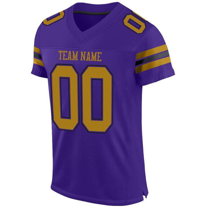 Custom Purple Old Gold-Black Mesh Authentic Football Jersey - Sky-Custom