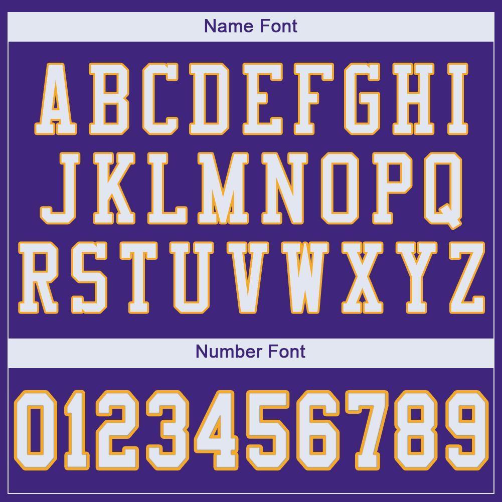 Custom Purple White-Gold Mesh Authentic Football Jersey - Sky-Custom