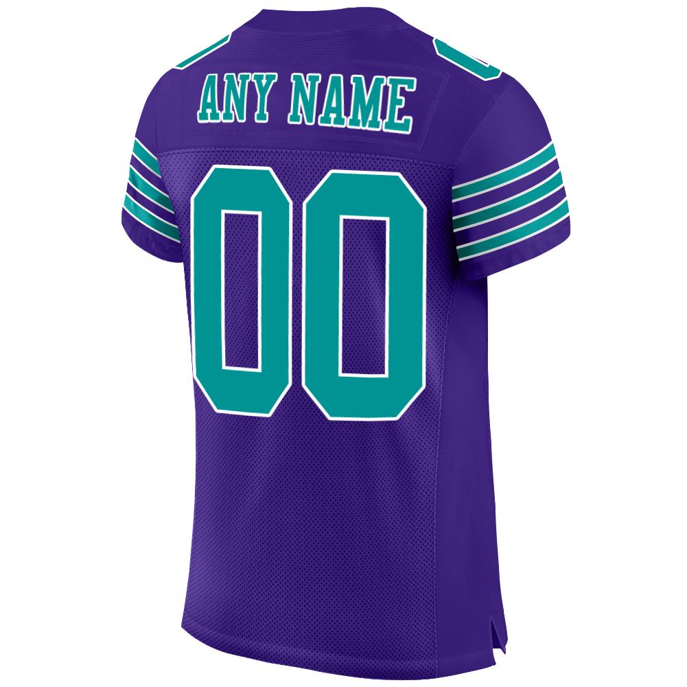 Custom Purple Aqua-White Mesh Authentic Football Jersey - Sky-Custom