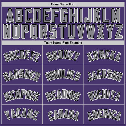 Custom Purple Black-Gray Authentic Baseball Jersey - Sky-Custom
