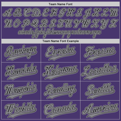 Custom Purple Black-Gray Authentic Baseball Jersey - Sky-Custom