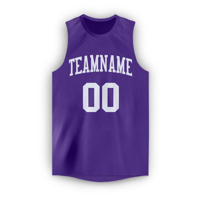 Custom Purple White Round Neck Basketball Jersey - Sky-Custom