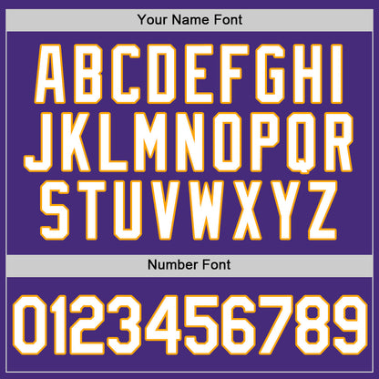 Custom Purple White-Gold Authentic Baseball Jersey - Sky-Custom