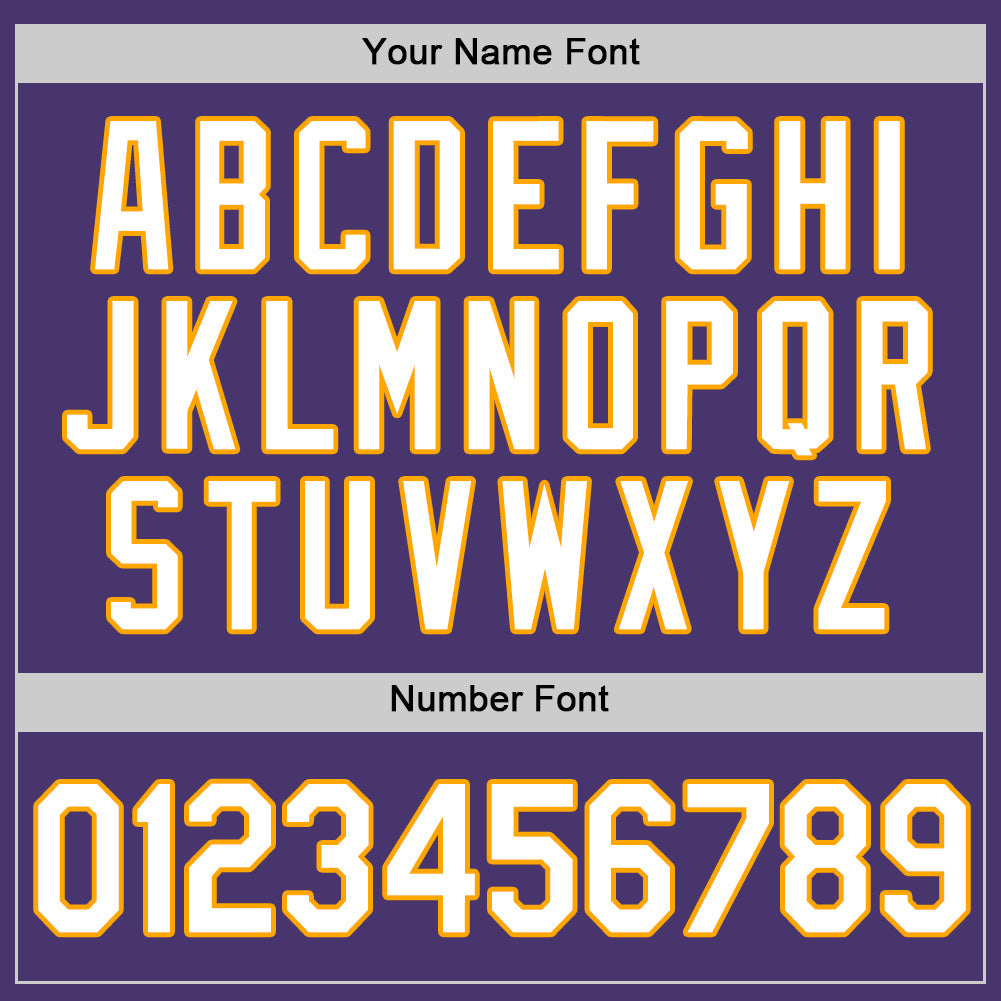 Custom Purple White-Gold Authentic Baseball Jersey - Sky-Custom
