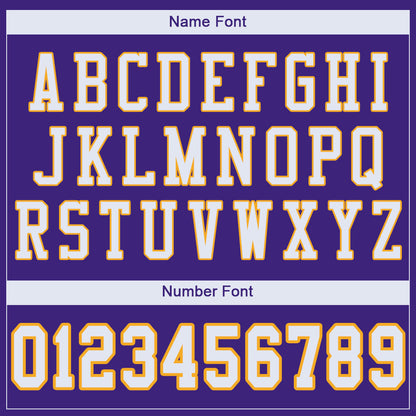 Custom Purple White-Gold Mesh Authentic Football Jersey - Sky-Custom