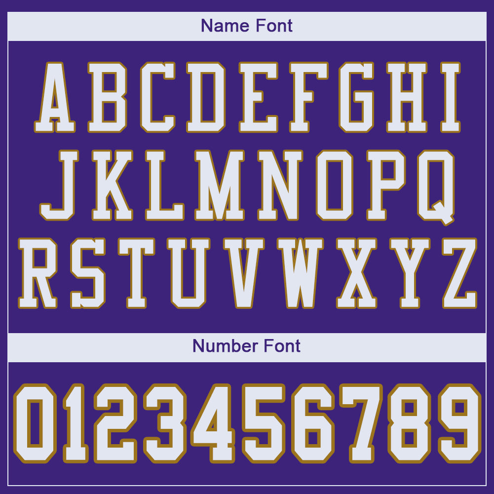Custom Purple White-Old Gold Mesh Authentic Football Jersey - Sky-Custom