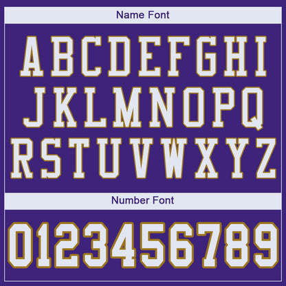 Custom Purple White-Old Gold Mesh Authentic Football Jersey - Sky-Custom