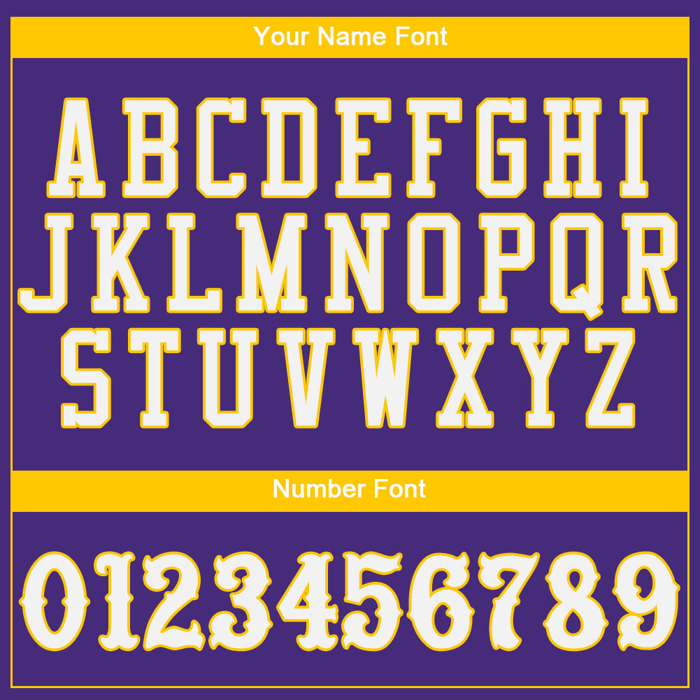 Custom Purple White-Gold Authentic Baseball Jersey - Sky-Custom