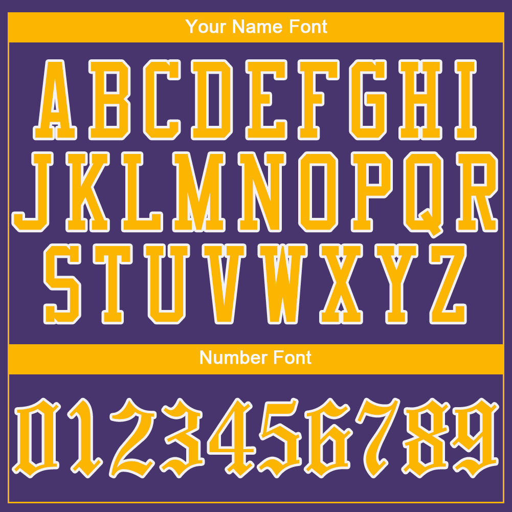 Custom Purple Gold-White Authentic Baseball Jersey - Sky-Custom