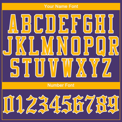 Custom Purple Gold-White Authentic Baseball Jersey - Sky-Custom