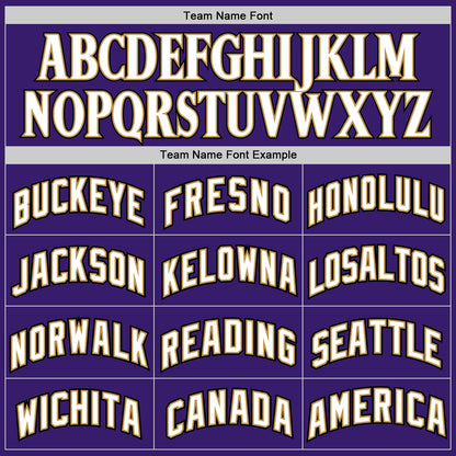 Custom Purple White-Old Gold Authentic Baseball Jersey - Sky-Custom