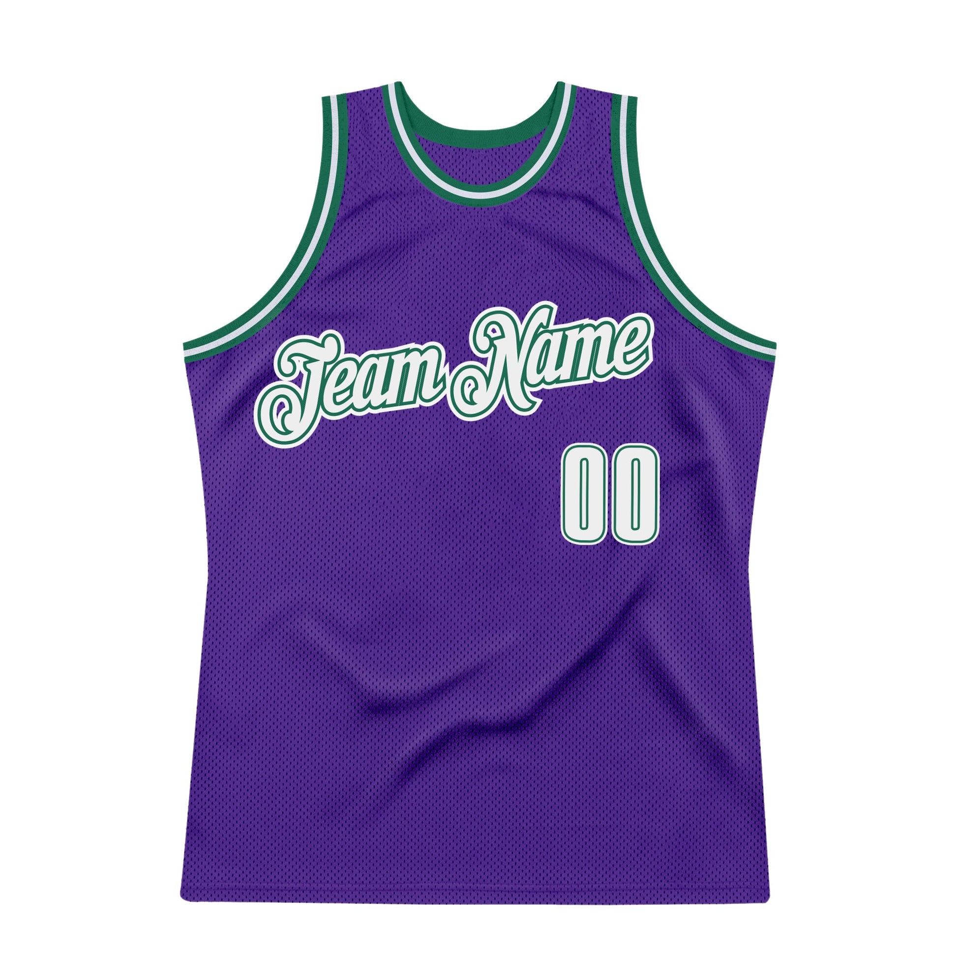 Custom Purple White-Kelly Green Authentic Throwback Basketball Jersey - Sky-Custom