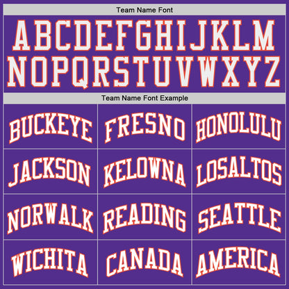 Custom Purple White-Orange Authentic Throwback Basketball Jersey - Sky-Custom