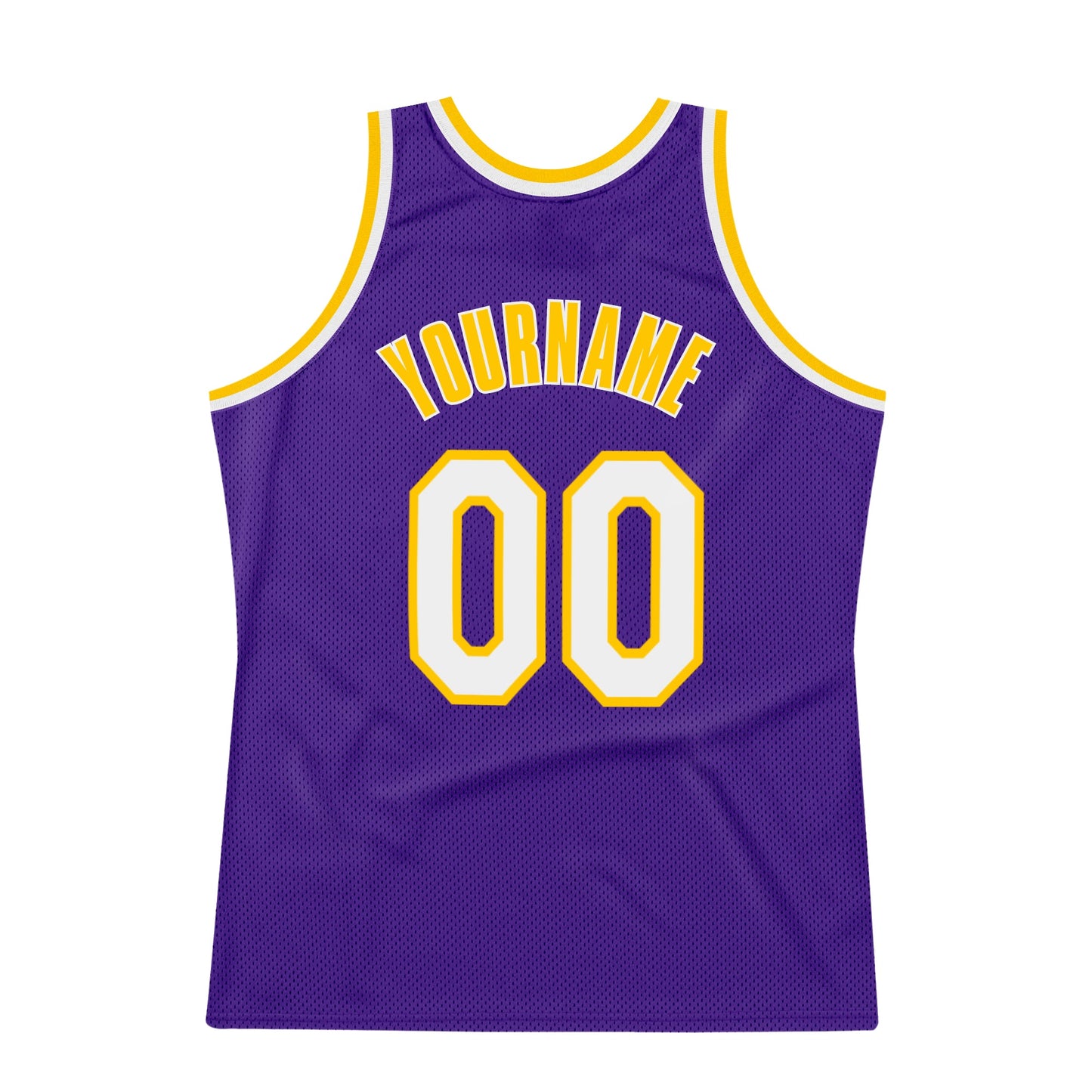 Custom Purple White-Gold Authentic Throwback Basketball Jersey - Sky-Custom