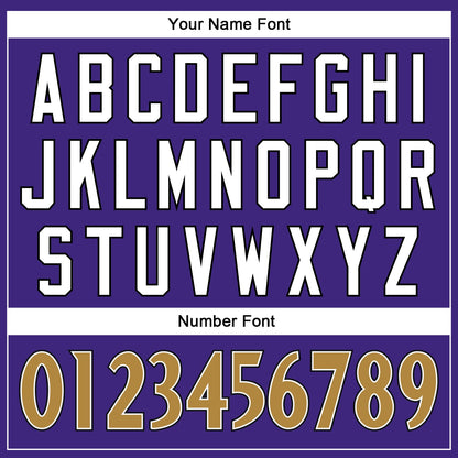 Custom Purple Old Gold-Black Mesh Authentic Throwback Football Jersey - Sky-Custom