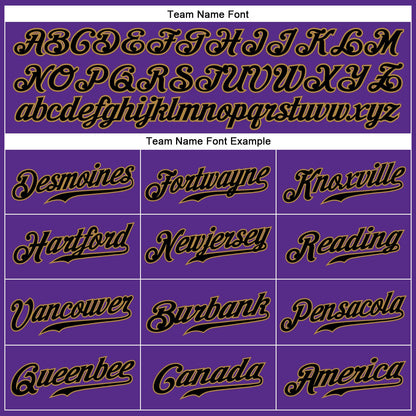 Custom Purple Black Pinstripe Black-Old Gold Authentic Baseball Jersey - Sky-Custom