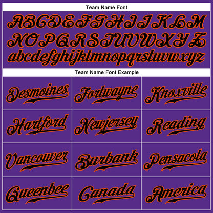 Custom Purple Black Pinstripe Black-Orange Authentic Baseball Jersey - Sky-Custom