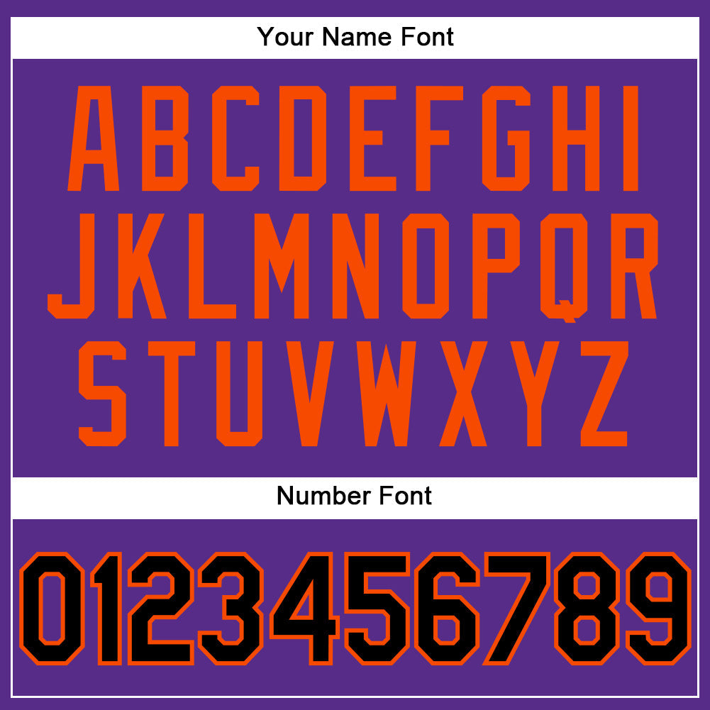Custom Purple Black Pinstripe Black-Orange Authentic Baseball Jersey - Sky-Custom
