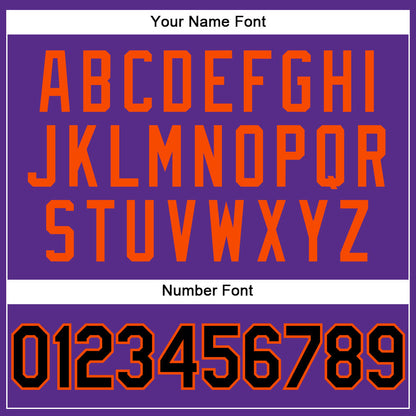 Custom Purple Black Pinstripe Black-Orange Authentic Baseball Jersey - Sky-Custom
