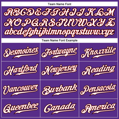 Custom Purple Black Pinstripe White-Red Authentic Baseball Jersey - Sky-Custom