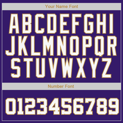 Custom Purple White-Old Gold Authentic Baseball Jersey - Sky-Custom