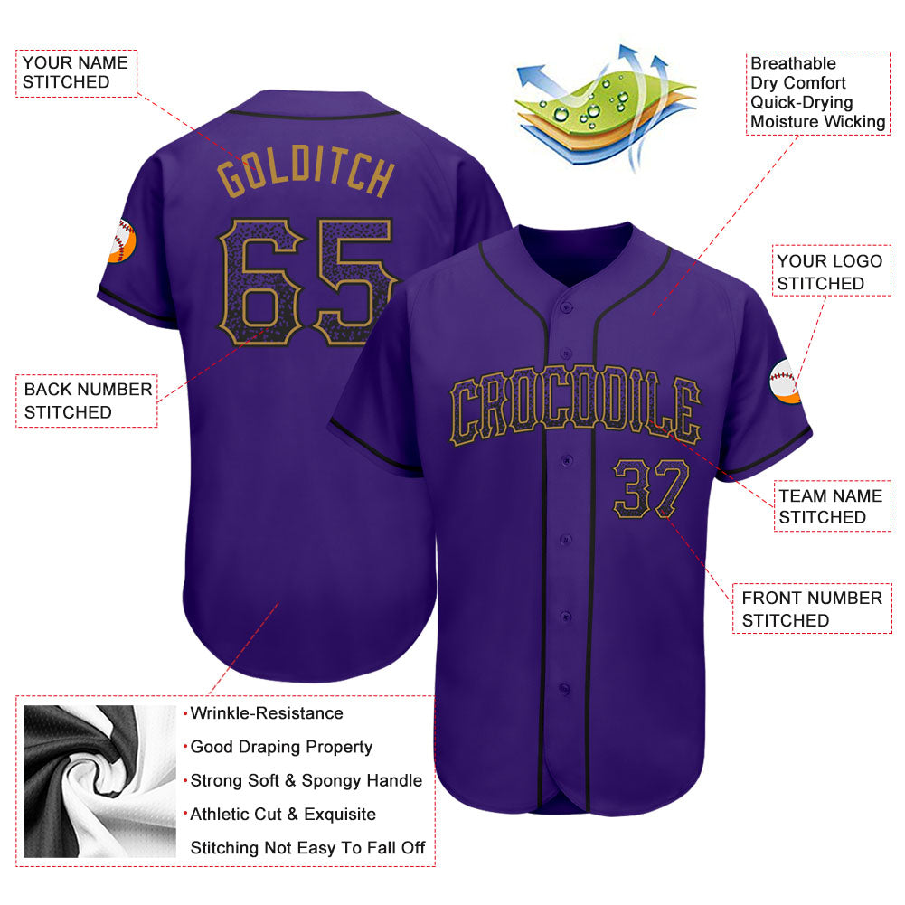 Custom Purple Purple-Old Gold Authentic Drift Fashion Baseball Jersey - Sky-Custom