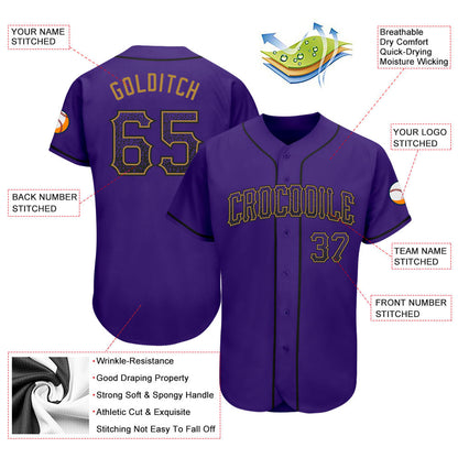 Custom Purple Purple-Old Gold Authentic Drift Fashion Baseball Jersey - Sky-Custom