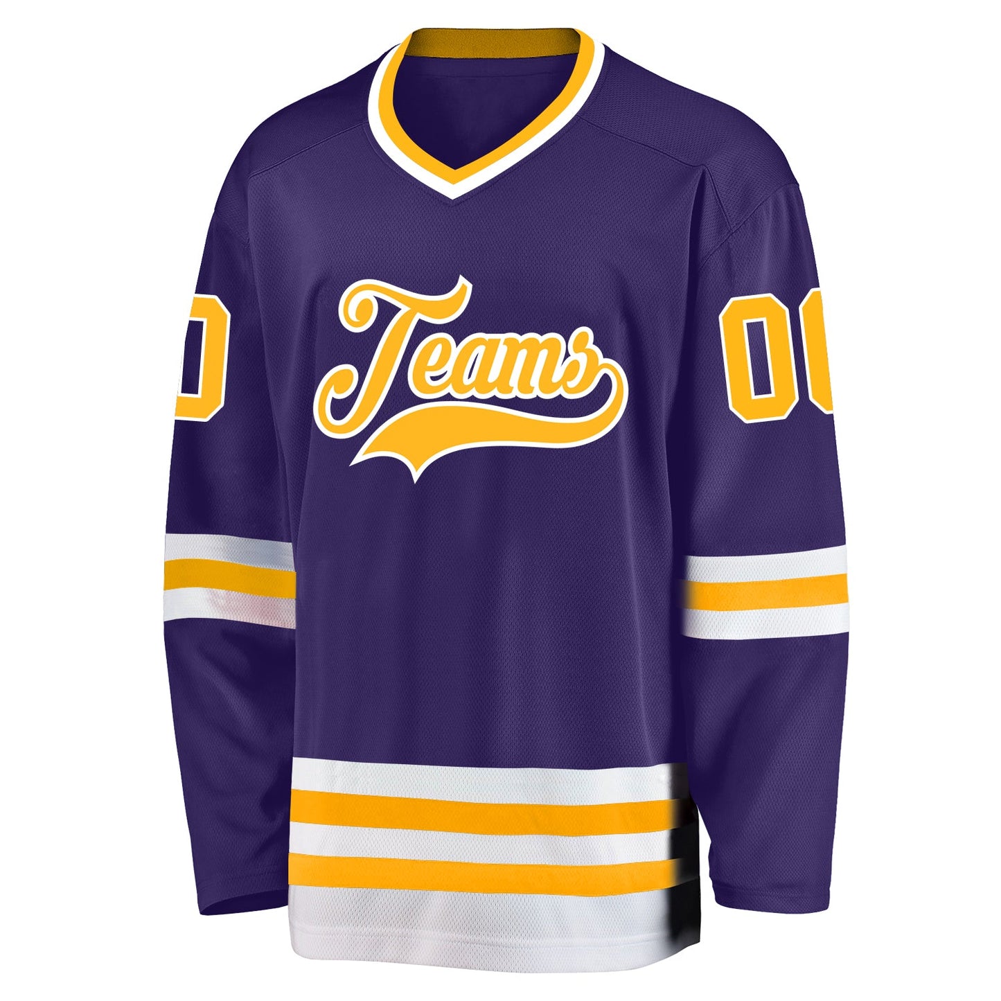 Custom Purple Gold-White Hockey Jersey - Sky-Custom