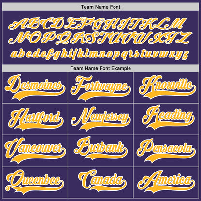 Custom Purple Gold-White Hockey Jersey - Sky-Custom