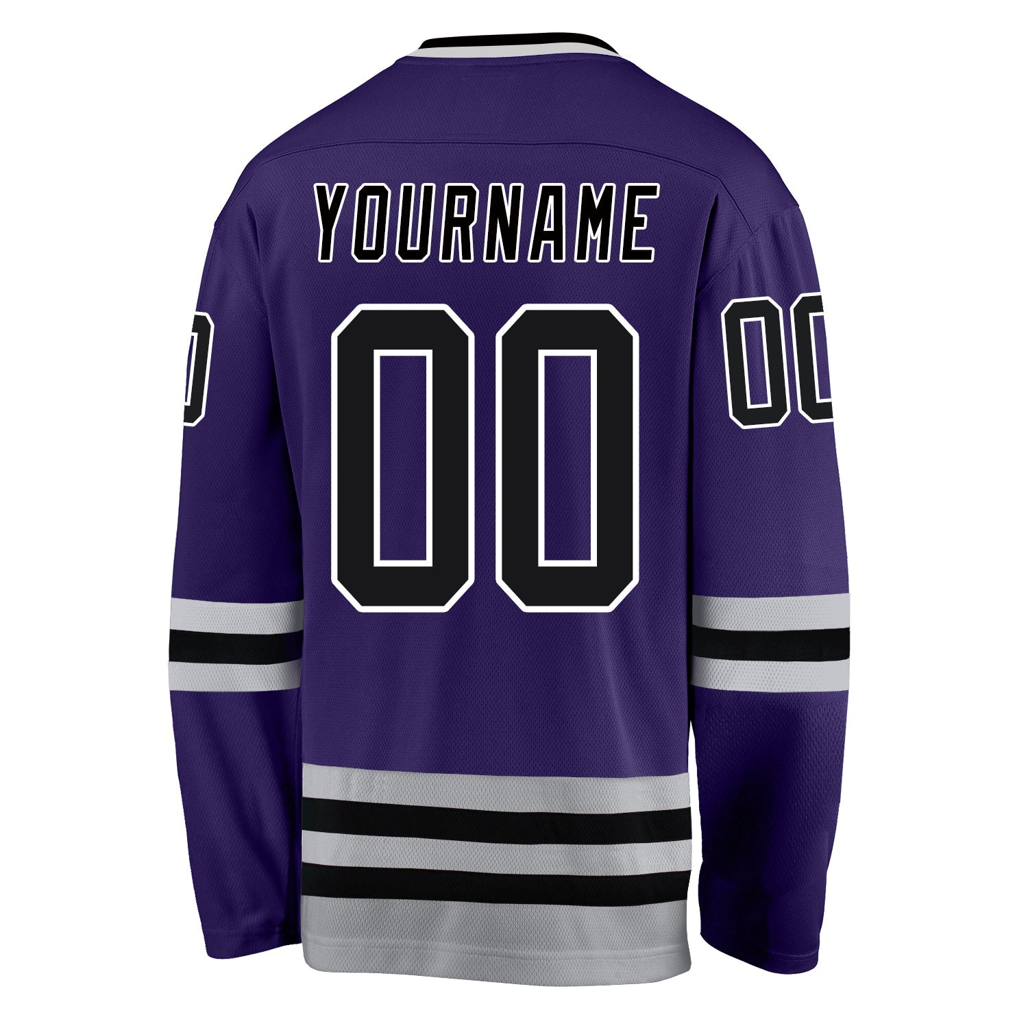 Custom Purple Black-Gray Hockey Jersey - Sky-Custom