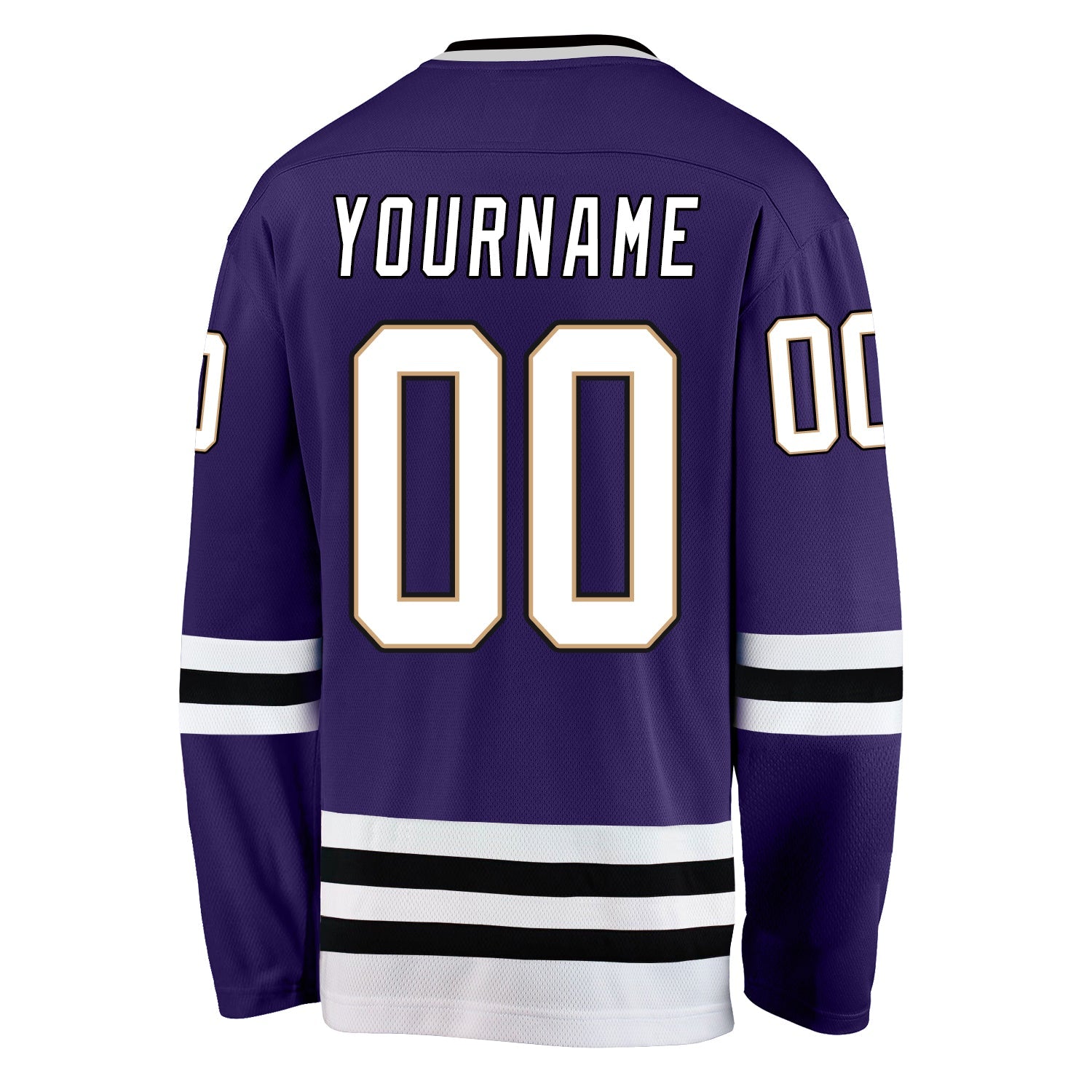 Custom Purple White-Black Hockey Jersey - Sky-Custom
