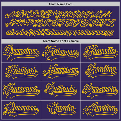 Custom Purple Purple-Gold Hockey Jersey - Sky-Custom