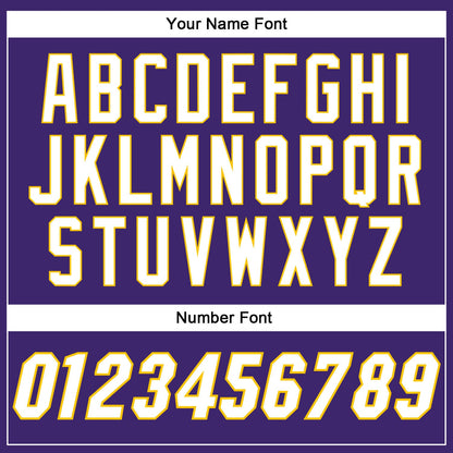 Custom Purple White-Gold Authentic Baseball Jersey - Sky-Custom