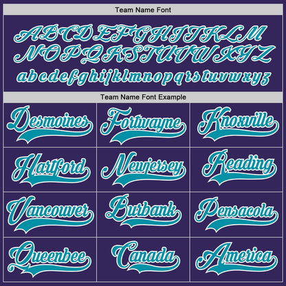 Custom Purple Teal-White Hockey Jersey - Sky-Custom