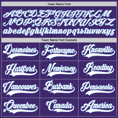 Custom Purple White-Light Blue Authentic Baseball Jersey - Sky-Custom