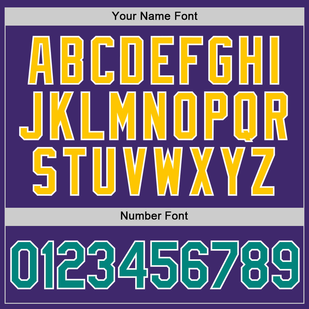 Custom Purple Aqua-Gold Authentic Baseball Jersey - Sky-Custom