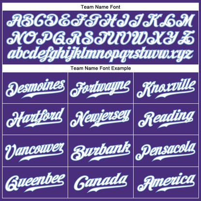 Custom Purple White-Light Blue Authentic Baseball Jersey - Sky-Custom